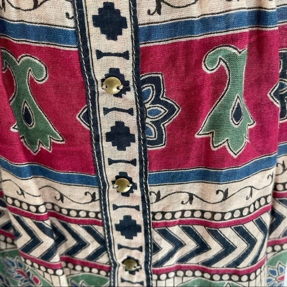 TOPSHOP Aztec Tank Top, Zipper Back, Stud Detail, Size 2 - Picture 4 of 6